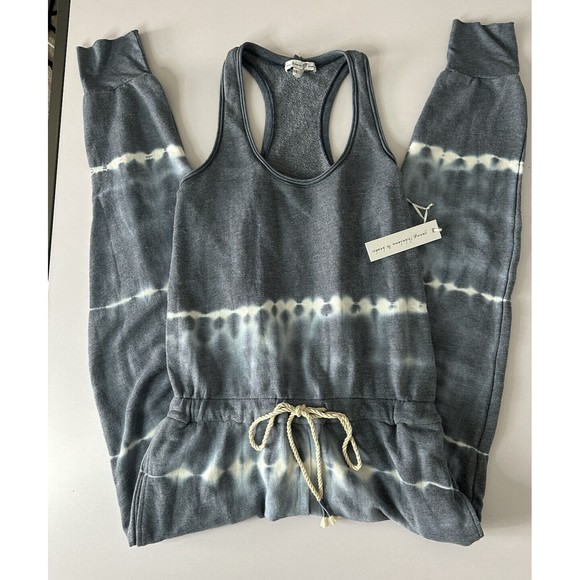 YFB Young Fabulous Broke L Terry Jumpsuit Racerback Tie Dye Pocket Stretch NWT - Picture 1 of 7